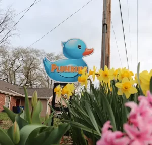 blue duck yard sign 